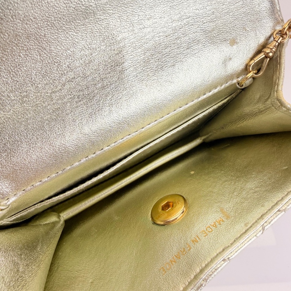 Chanel Vintage Metallic Quilted Mini Lambskin Flap Bag - Picture 11 of 15